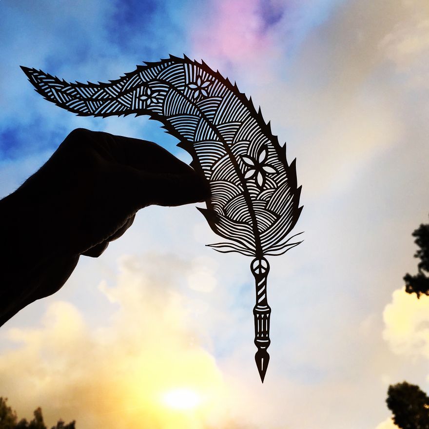 I Handcut Paper Animals And Use The Sky To Bring Them To Life I Handcut Paper Animals And Use The Sky To Bring Them To Life