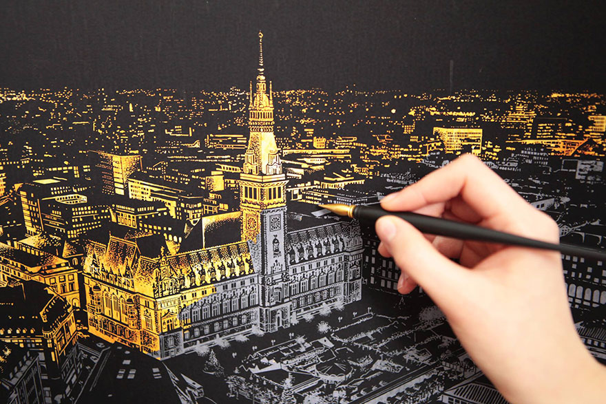 Coloring Book Alternative Lets You Scratch Off Surface To Reveal Beautiful Nightscapes