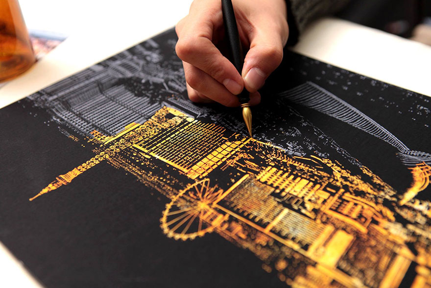 Coloring Book Alternative Lets You Scratch Off Surface To Reveal Beautiful Nightscapes