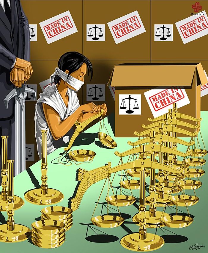 Satirical Illustrations Reveal How World Leaders See Justice Satirical Illustrations Reveal How World Leaders See Justice