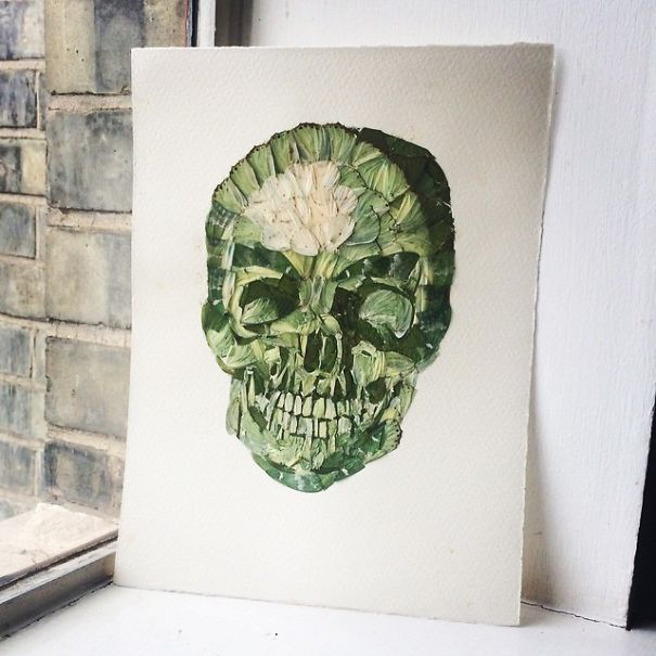 I Create Skull Collages And Flowers Out Of Insects And Spiders I Create Skull Collages And Flowers Out Of Insects And Spiders