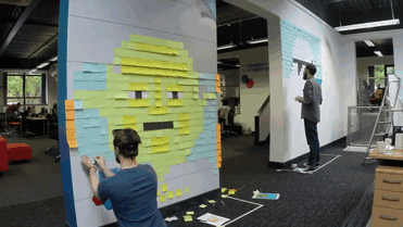 Workers Use 3,579 Post-It Notes To Turn Boring Office Walls Into Star Wars Murals