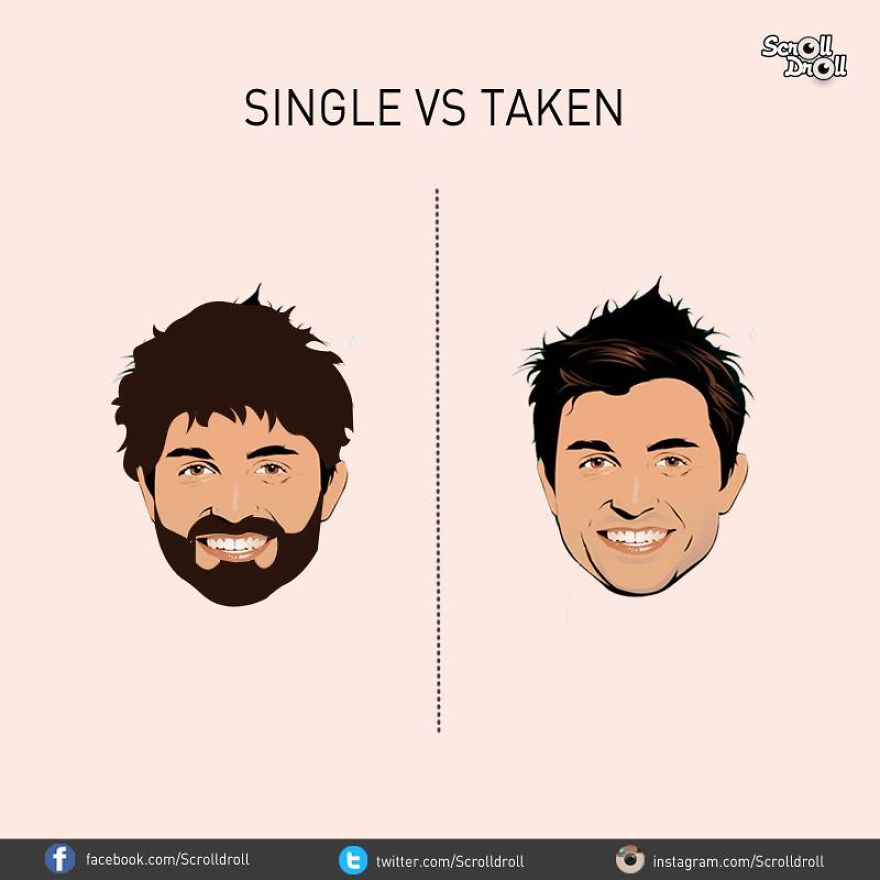 10 Illustrations Show Differences Between Single And Taken Guys 10 Illustrations Show Differences Between Single And Taken Guys