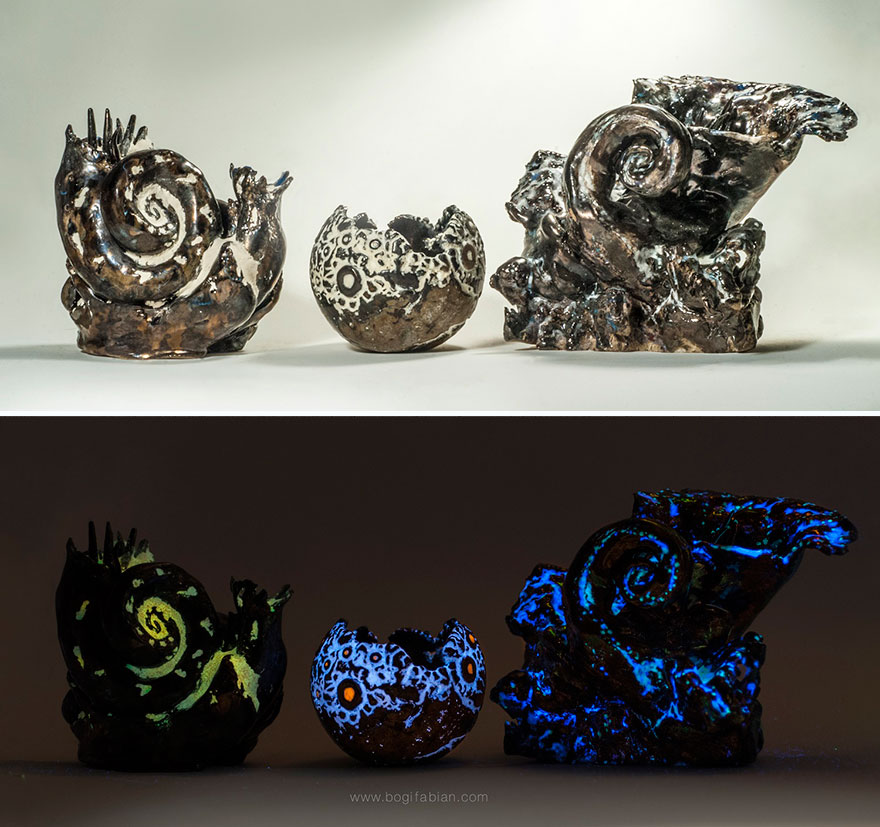 Glowing-In-Dark Ceramics Created By Hungarian Artist Bogi Fabian Glowing-In-Dark Ceramics Created By Hungarian Artist Bogi Fabian