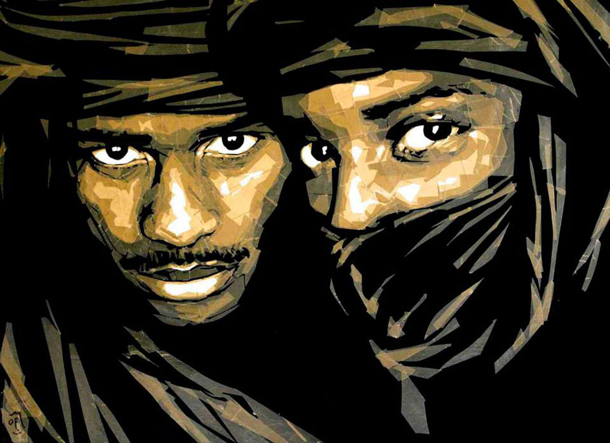 Artist Uses Packing Tape To Create Beautiful Portraits Of Moroccan People Artist Uses Packing Tape To Create Beautiful Portraits Of Moroccan People
