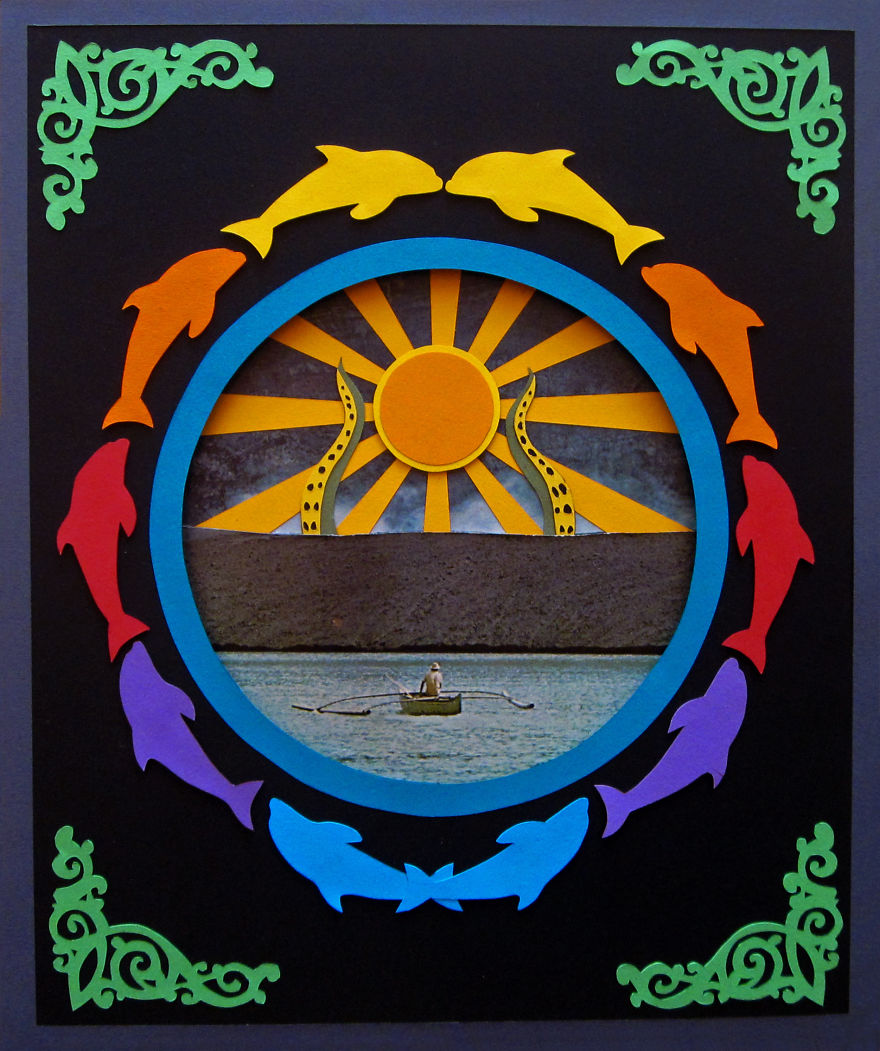 My Handmade Collages From Old Magazines And Colored Paper