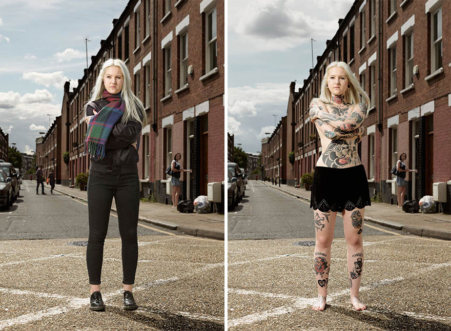 Photographer Reveals What Hides Under Tattooed People’s Everyday Clothes Photographer Reveals What Hides Under Tattooed People’s Everyday Clothes