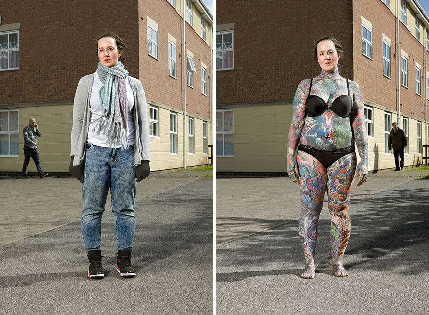 Photographer Reveals What Hides Under Tattooed People’s Everyday Clothes Photographer Reveals What Hides Under Tattooed People’s Everyday Clothes