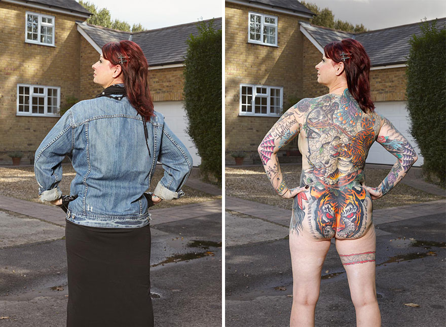 Photographer Reveals What Hides Under Tattooed People’s Everyday Clothes Photographer Reveals What Hides Under Tattooed People’s Everyday Clothes