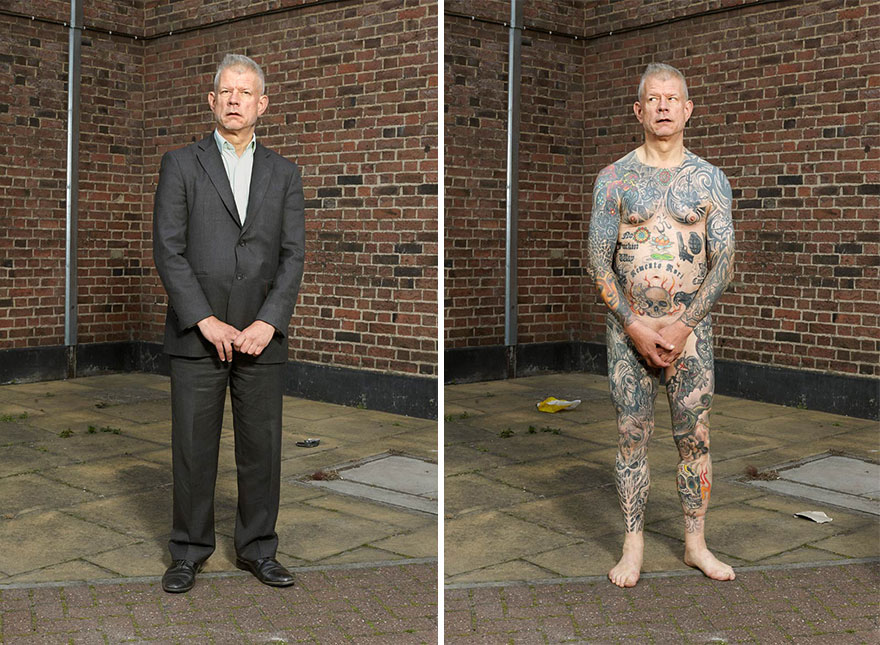 Photographer Reveals What Hides Under Tattooed People’s Everyday Clothes Photographer Reveals What Hides Under Tattooed People’s Everyday Clothes