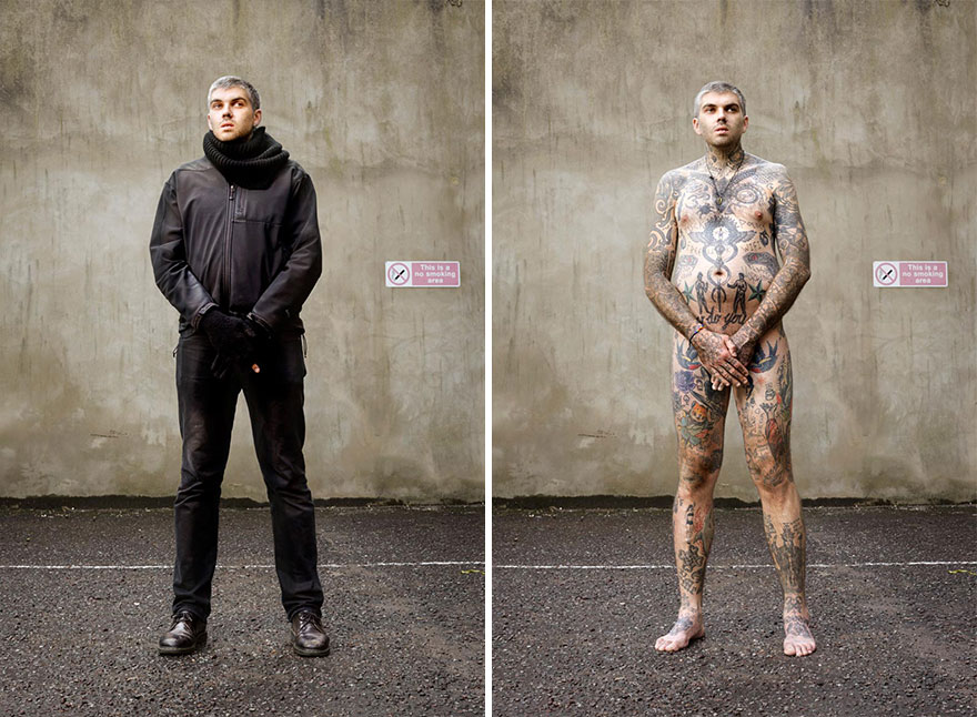 Photographer Reveals What Hides Under Tattooed People’s Everyday Clothes Photographer Reveals What Hides Under Tattooed People’s Everyday Clothes