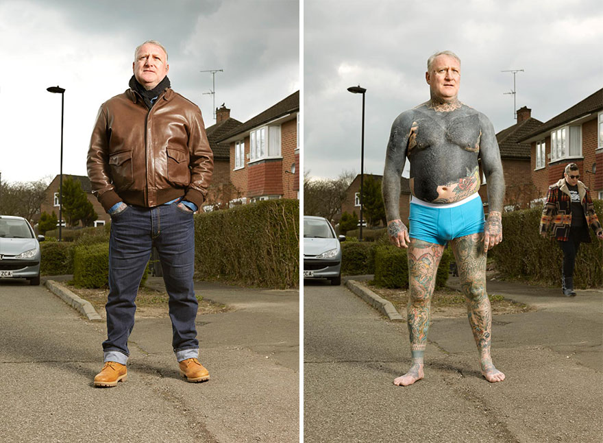 Photographer Reveals What Hides Under Tattooed People’s Everyday Clothes Photographer Reveals What Hides Under Tattooed People’s Everyday Clothes