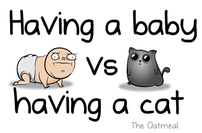 Having A Baby VS Having A Cat (9 Pics) Having A Baby VS Having A Cat (9 Pics)