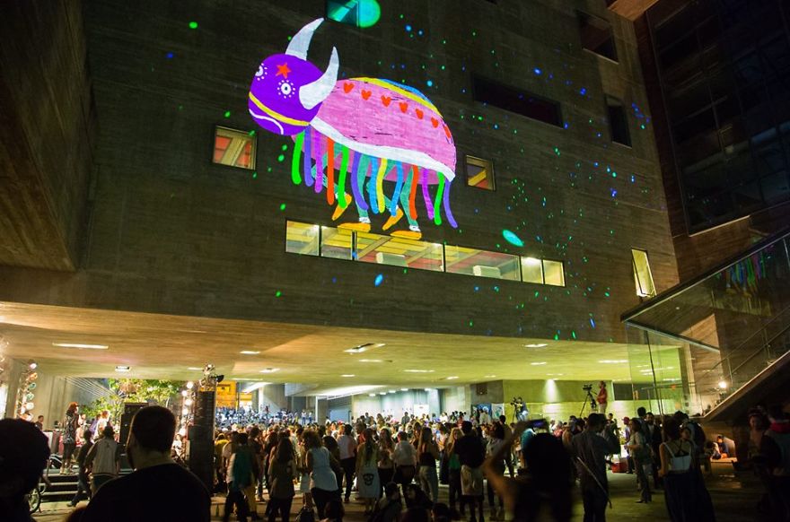 We Create Animated Street Art By Riding Tricycles With Projectors