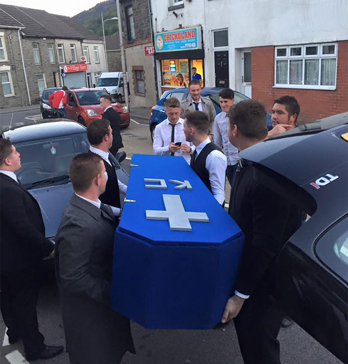 Friends Hold Fake Funeral For Friend Who Is Always With His Girlfriend