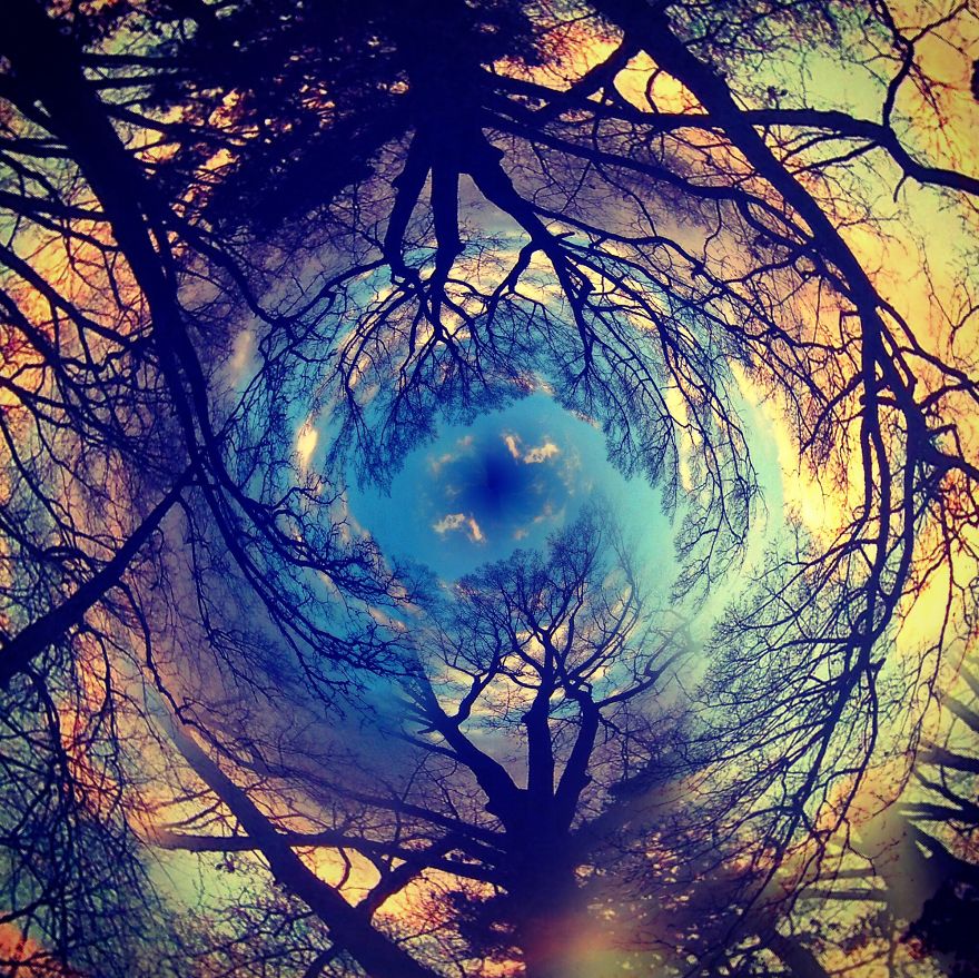 I Created A Series Of Tiny Planet Fantasy Worlds On My Iphone