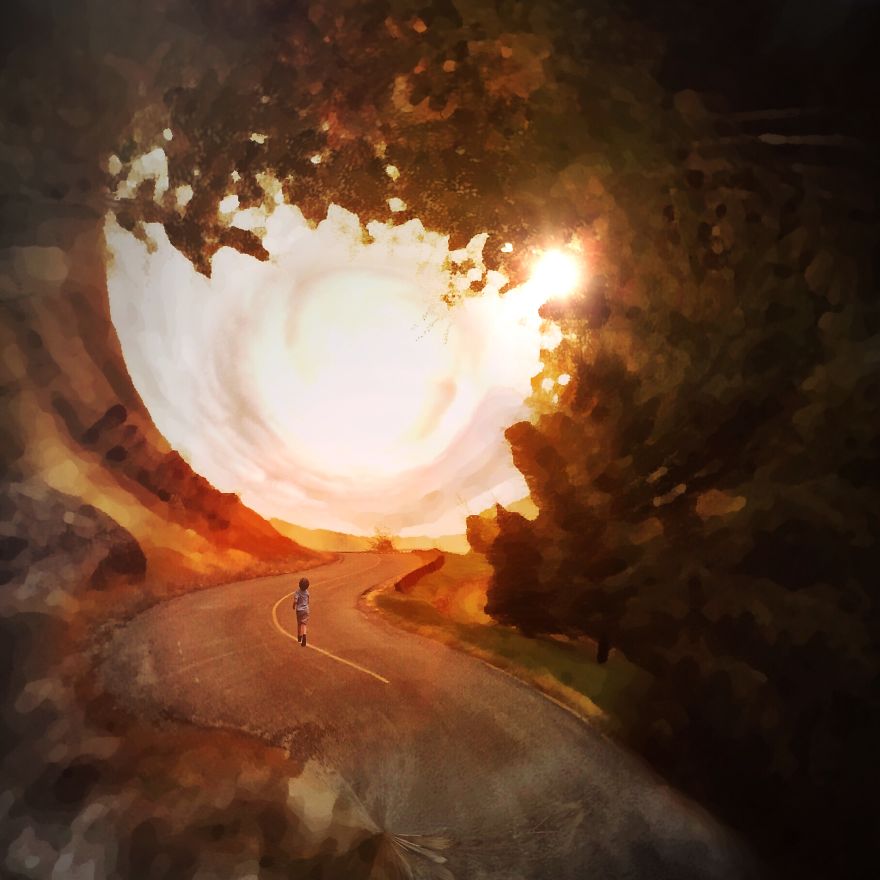 I Created A Series Of Tiny Planet Fantasy Worlds On My Iphone