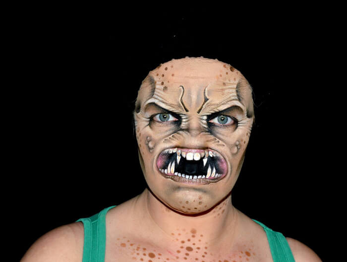 Self-Taught Artist Paints Terrifying Monsters On Faces