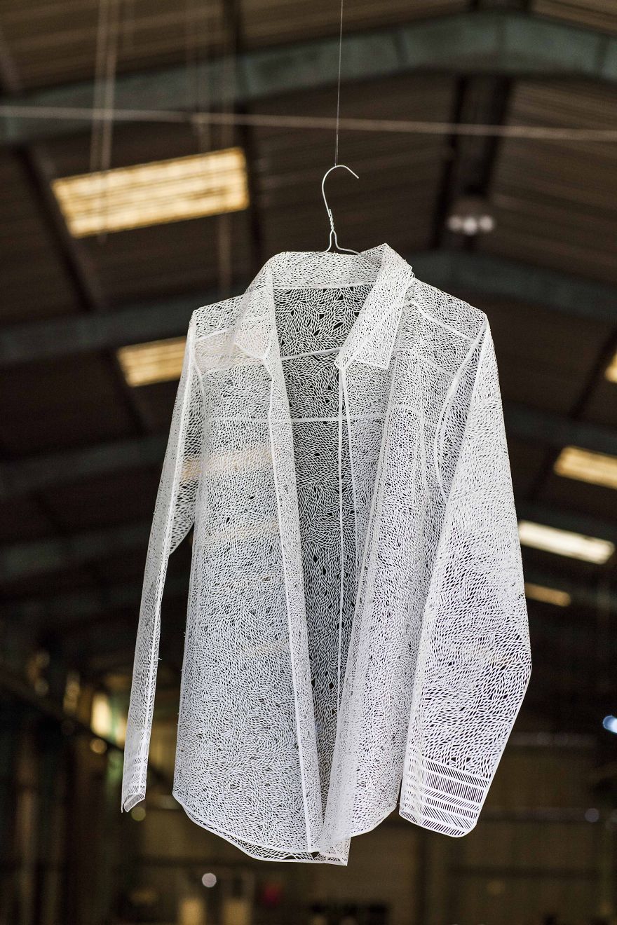Intricate Paper-Cut Shirts By Greek Artist Stratis Tavlaridis
