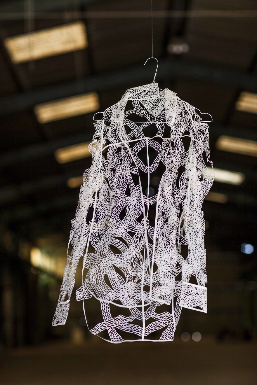 Intricate Paper-Cut Shirts By Greek Artist Stratis Tavlaridis