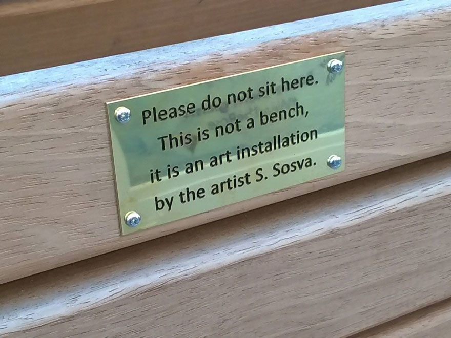 City Council Searches For Pranksters Who Added Funny Signs To Park Benches City Council Searches For Pranksters Who Added Funny Signs To Park Benches