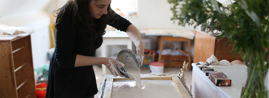 Artist Creates Flower Fossils By Casting Plants In Plaster Artist Creates Flower Fossils By Casting Plants In Plaster