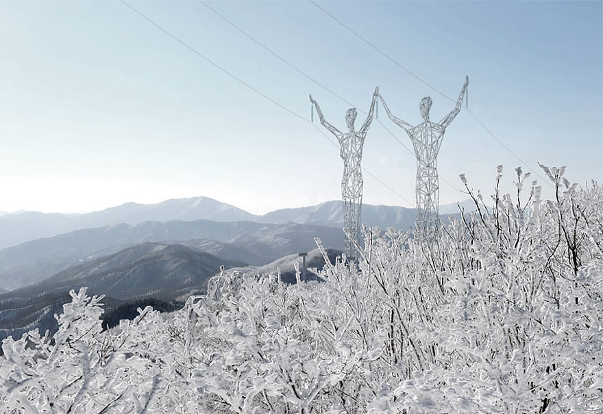 Architects Turn Iceland’s Boring Electricity Pylons Into Giant Human Statues