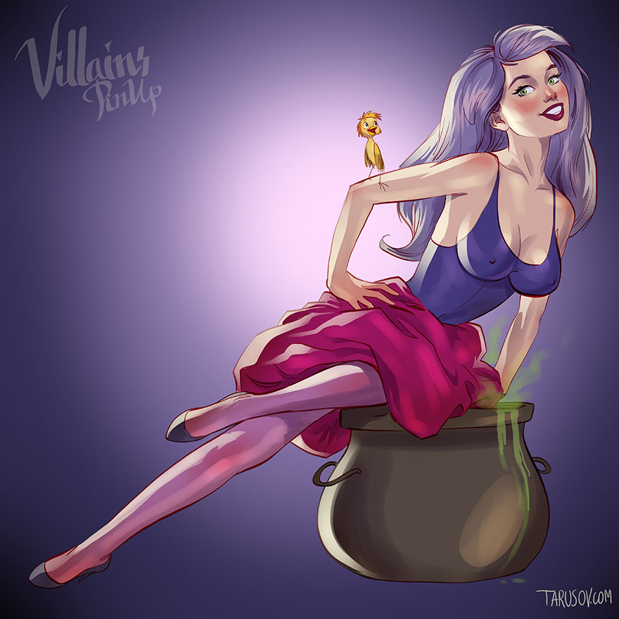 I Illustrated Disney Villains As Pin-Up Girls