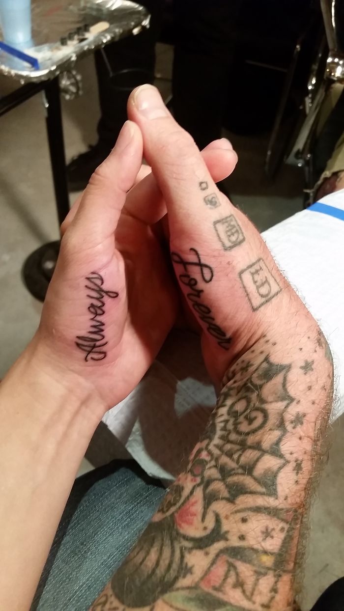 53 Brave Couples Who Chose Matching Wedding Tattoos Instead Of Rings