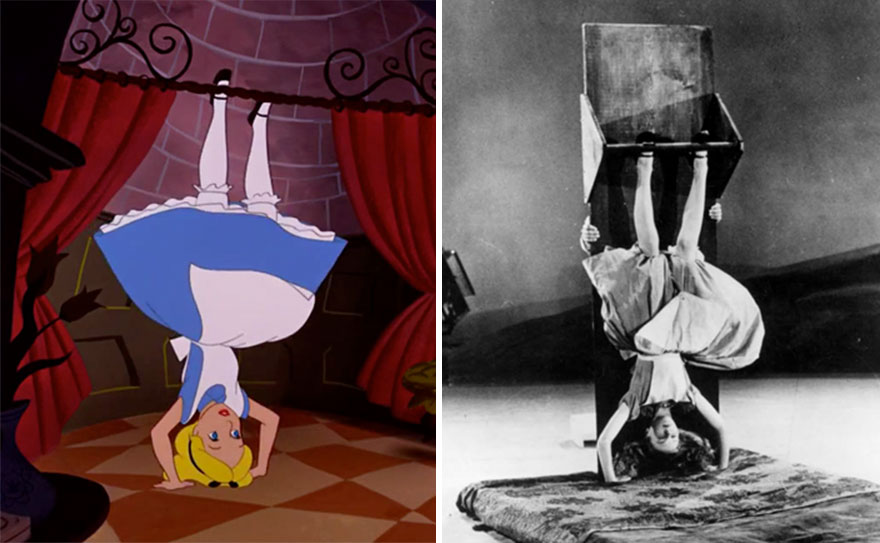 Old Photos Reveal How Disney&#8217;s Animators Used A Real-Life Model To Draw Alice In Wonderland