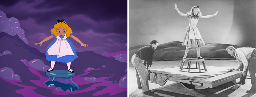 Old Photos Reveal How Disney&#8217;s Animators Used A Real-Life Model To Draw Alice In Wonderland
