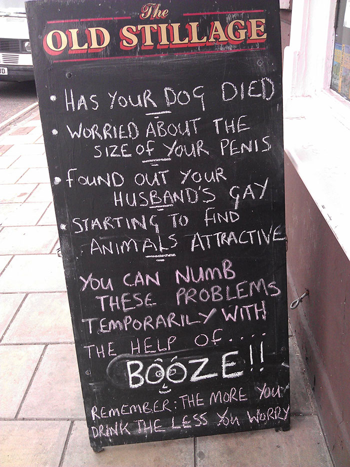 100 Of The Funniest Bar &#038; Cafe Chalkboard Signs Ever