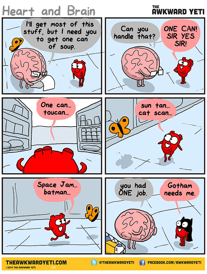 Heart Vs. Brain: Funny Webcomic Shows Constant Battle Between Our Intellect And Emotions