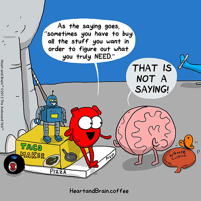 Heart Vs. Brain: Funny Webcomic Shows Constant Battle Between Our Intellect And Emotions