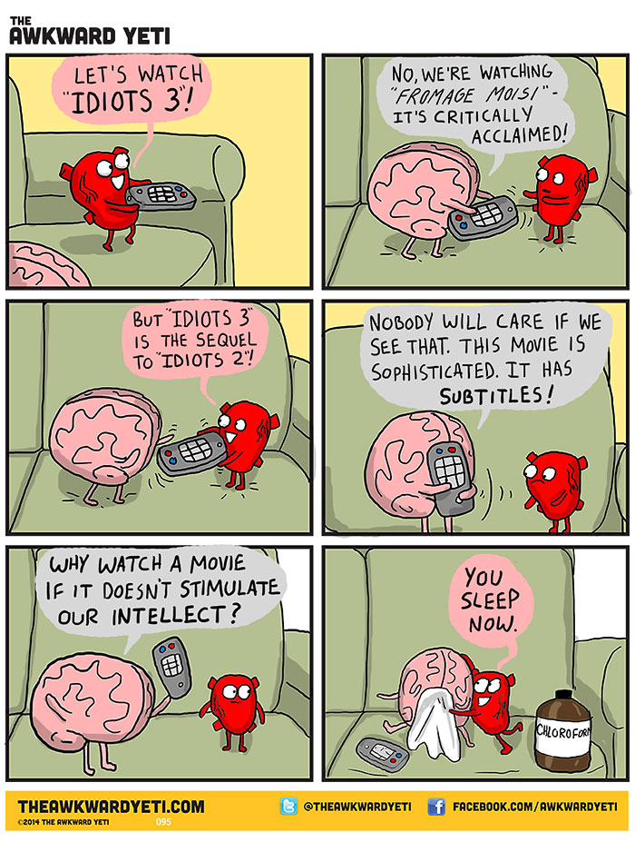 Heart Vs. Brain: Funny Webcomic Shows Constant Battle Between Our Intellect And Emotions