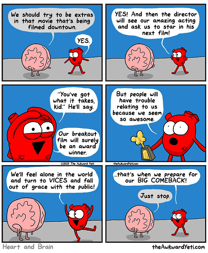 Heart Vs. Brain: Funny Webcomic Shows Constant Battle Between Our Intellect And Emotions