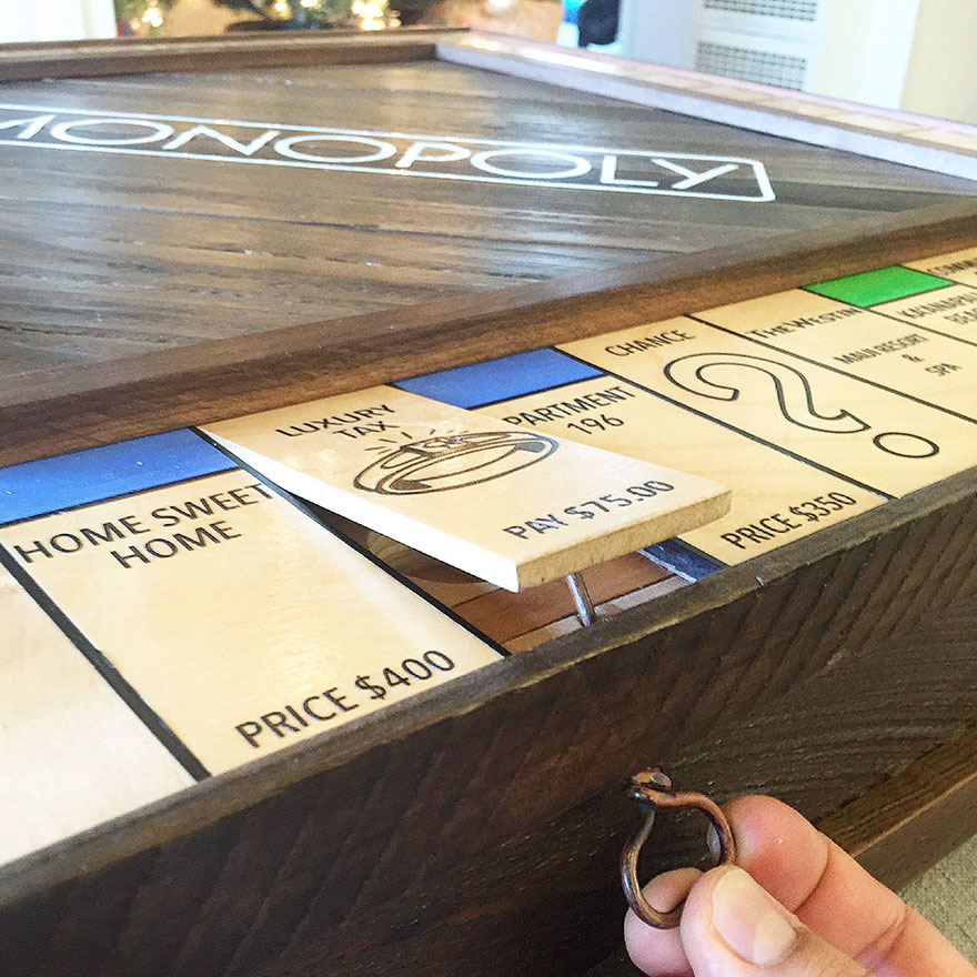 Guy Proposes Using Custom-Made Monopoly Board With Secret Compartment Guy Proposes Using Custom-Made Monopoly Board With Secret Compartment