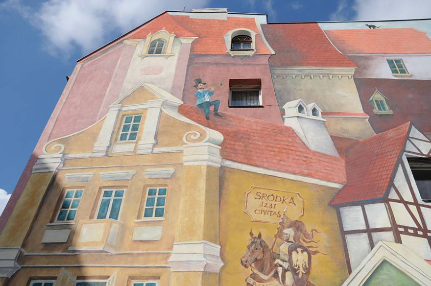 3D Mural In Poznan, Poland, Painted To Remember Historical Market District