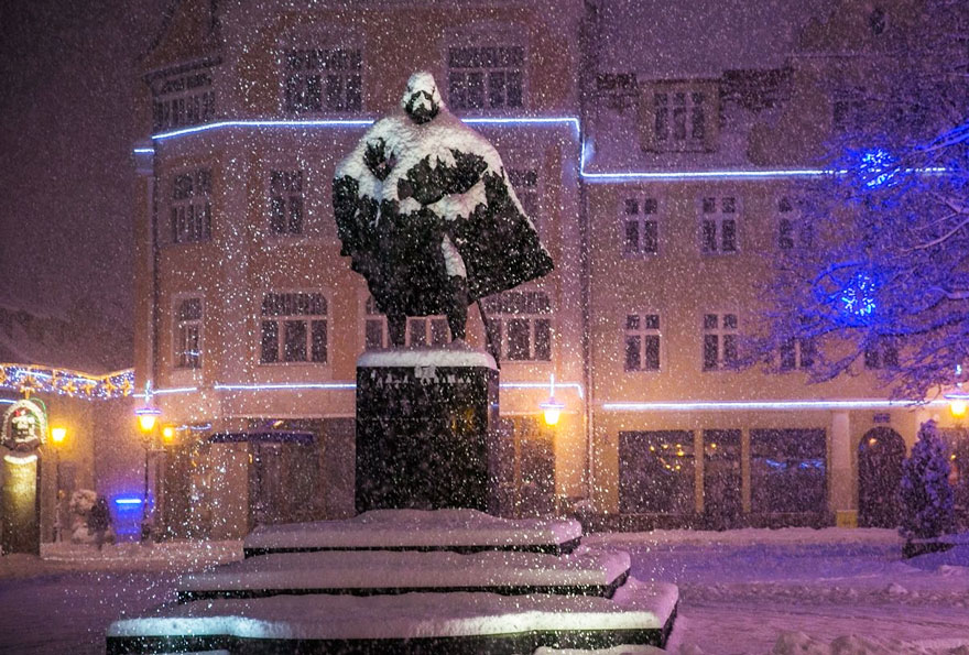 This Polish Statue Looks Like Darth Vader After A Snowy Day This Polish Statue Looks Like Darth Vader After A Snowy Day