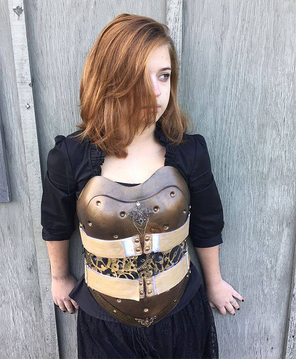 Car Crash Survivor Turns Her Back Brace Into Steampunk Armor Car Crash Survivor Turns Her Back Brace Into Steampunk Armor