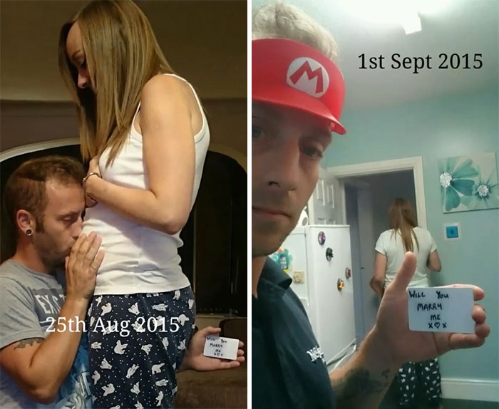 Guy Hides Marriage Proposal In Every Photo With His Girlfriend For Months Guy Hides Marriage Proposal In Every Photo With His Girlfriend For Months