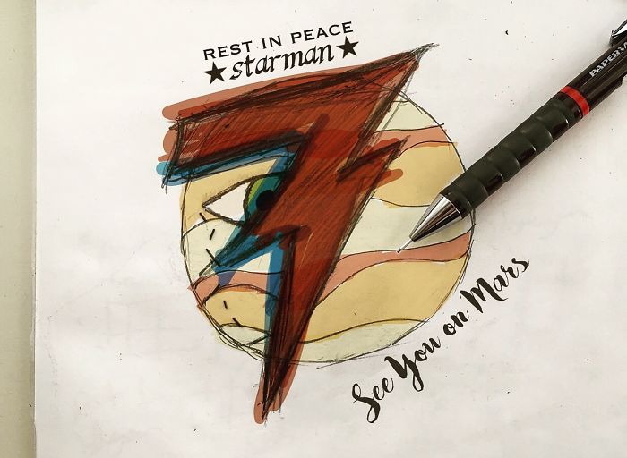 Artists Pay Tribute To Late David Bowie (289 Pics)