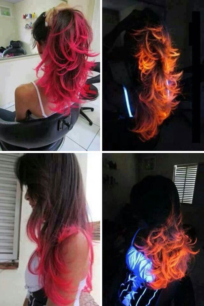 Now Your Rainbow Hair Can Glow In The Dark Under Black Light