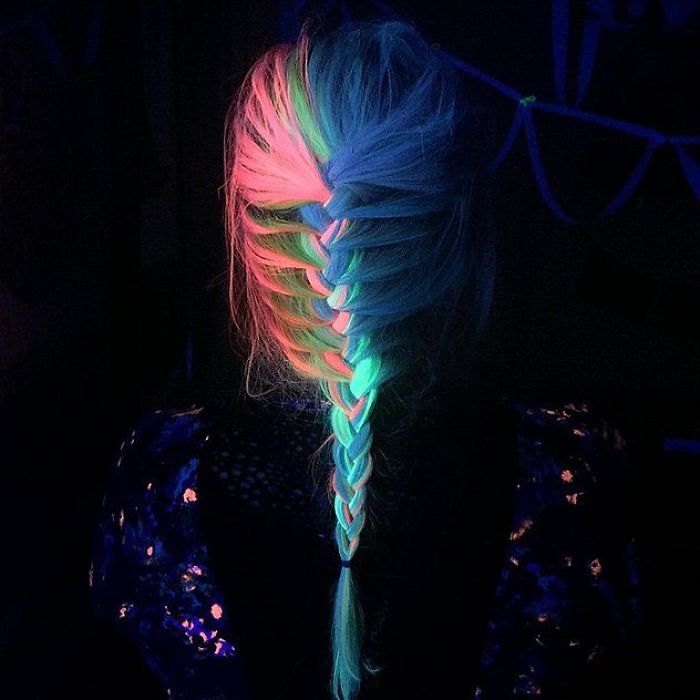 Now Your Rainbow Hair Can Glow In The Dark Under Black Light