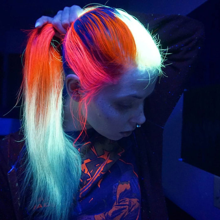 Now Your Rainbow Hair Can Glow In The Dark Under Black Light