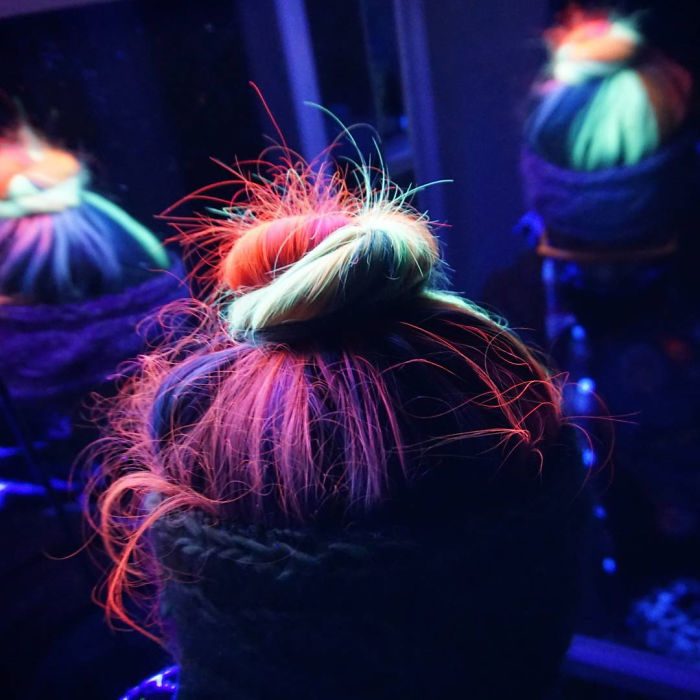 Now Your Rainbow Hair Can Glow In The Dark Under Black Light