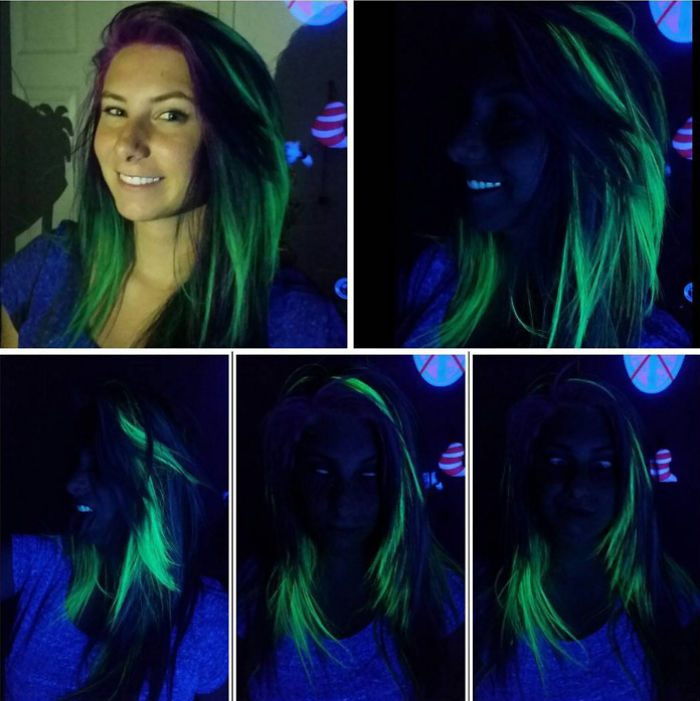 Now Your Rainbow Hair Can Glow In The Dark Under Black Light