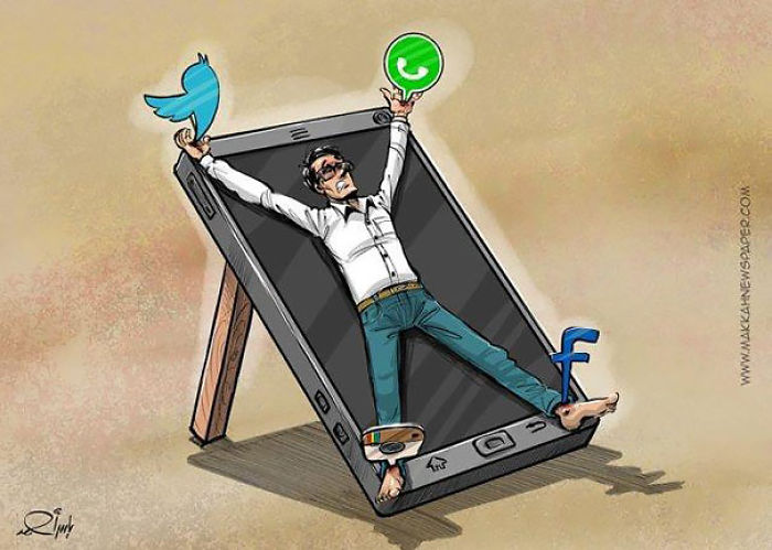 81 Satirical Illustrations Show Our Addiction To Technology