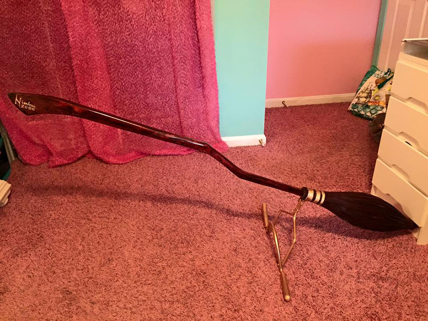Best Boyfriend Ever Hand-Made A Nimbus 2000 For His Girlfriend For Christmas Best Boyfriend Ever Hand-Made A Nimbus 2000 For His Girlfriend For Christmas