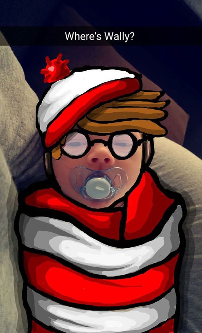 SNAPDAD: Dad Doodles On His Baby’s Snapchat Pics And It’s Adorable SNAPDAD: Dad Doodles On His Baby’s Snapchat Pics And It’s Adorable